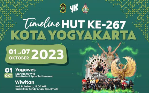 Jadwal Rangkaian Event Peringatan HUT Kota Jogja ke-267