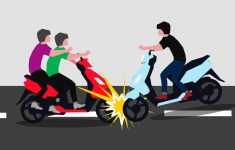 Ilustrasi kecelakaan motor vs motor