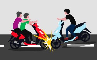 Ilustrasi kecelakaan motor vs motor