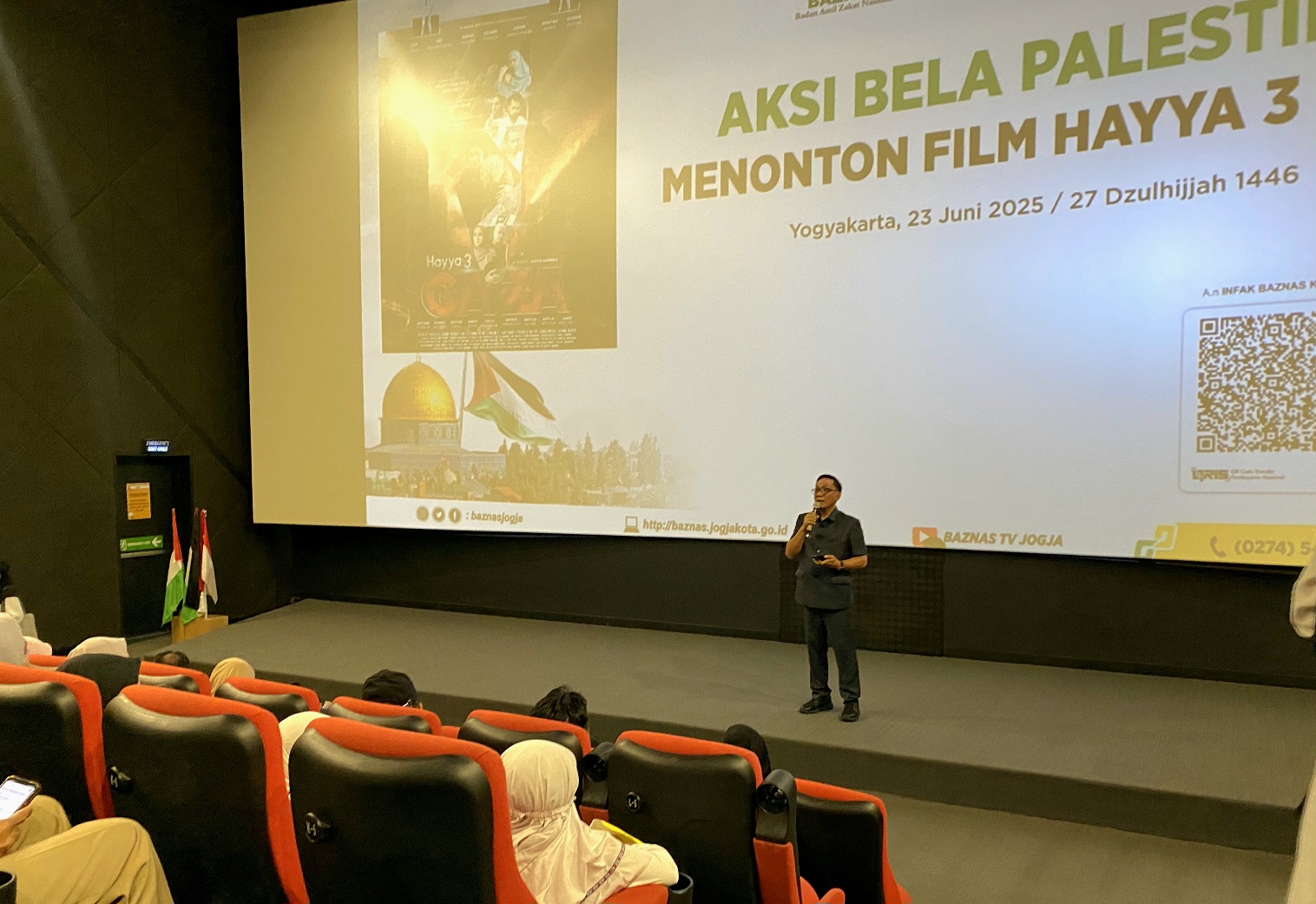 Baznas Kota Yogyakarta sukses menggelar nobar film Hayya 3 Gaza di CGV J-Walk Mall, Senin (23/6/2025).