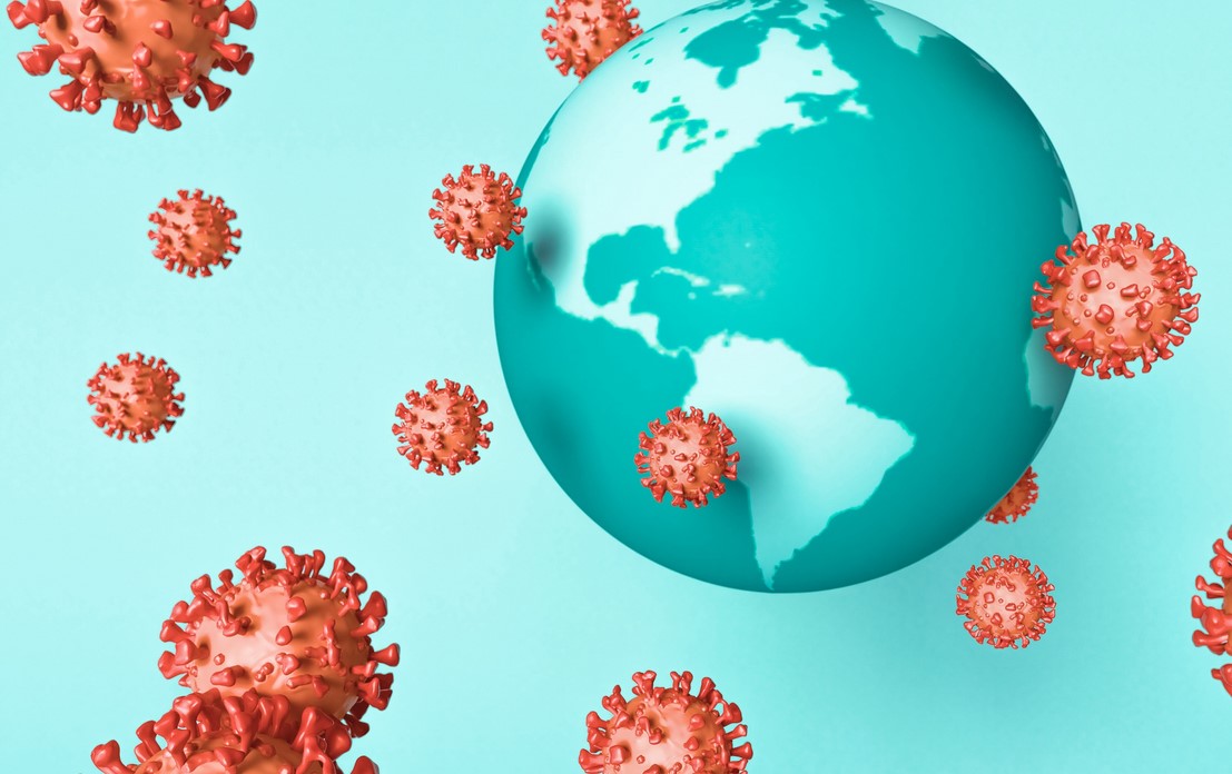 Ilustrasi penyebaran virus Covid-19