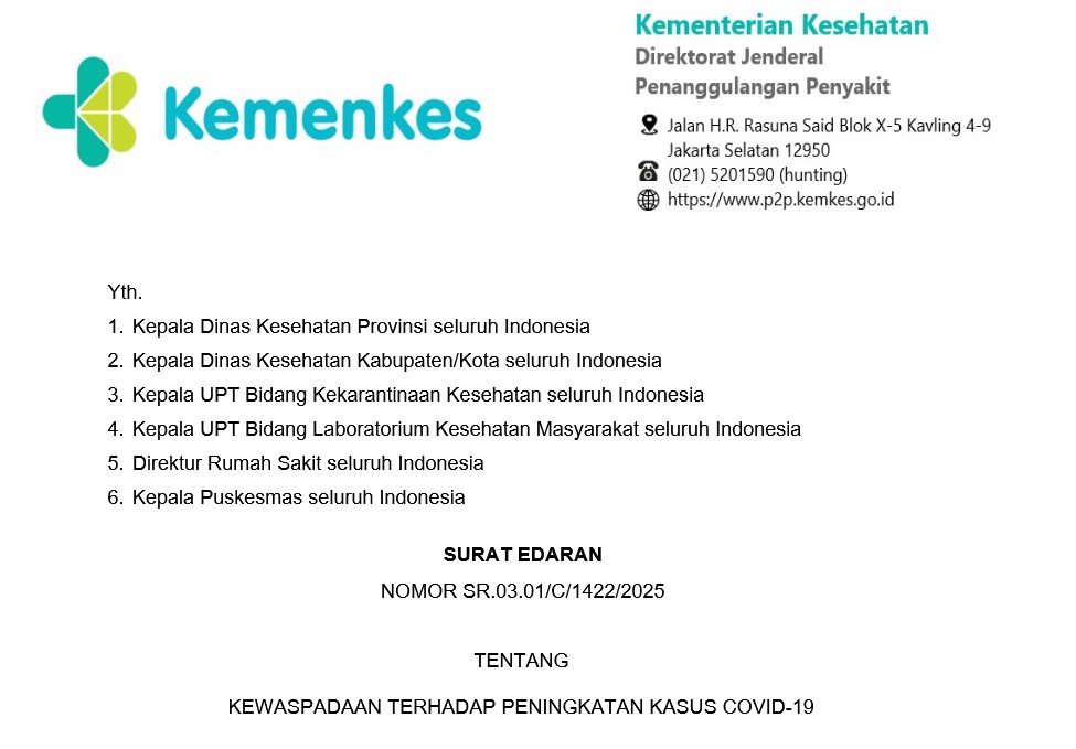 Kemenkes terbitkan Surat Edaran waspada Covid-19