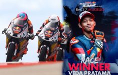 Veda Ega Pratama, pebalap muda asal Gunungkidul, Yogyakarta, raih kemenangan dalam ajang Red Bull MotoGP Rookies Cup 2025
