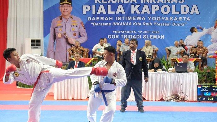 Kejurda Inkanas Yogyakarta Piala Kapolda DIY lokasi di Gedung Olah Raga (GOR) Pangukan, Tridadi, Sleman, pada Sabtu (12/7/2025) (Source: Polda DIY)