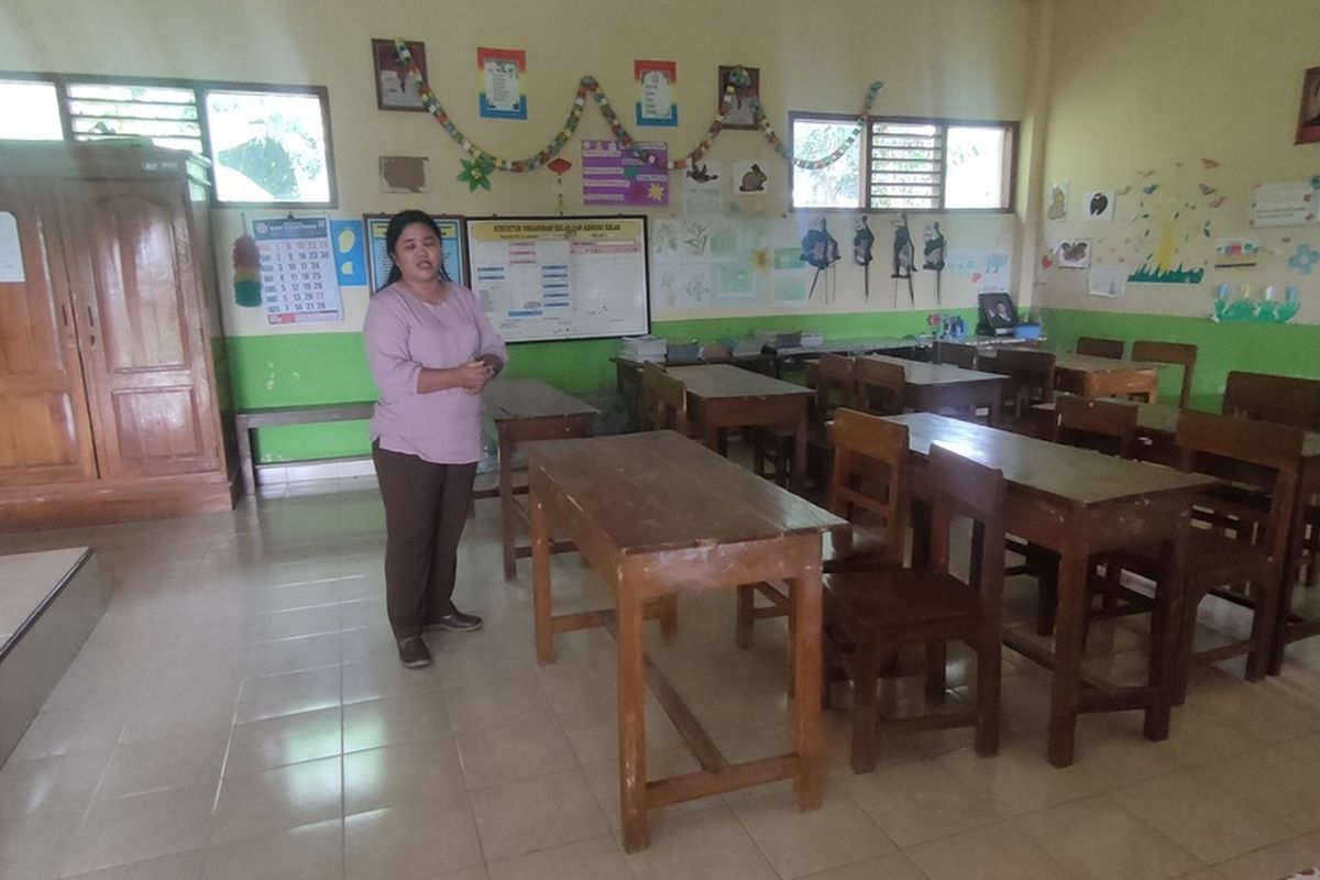 Ruang kelas V SDN Wijimulyo Lor (SDN Wijilor) di Kalurahan Wijimulyo, Kapanewon Nanggulan, Kabupaten Kulon Progo, Yogyakarta. (Source: Kompas)