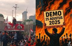 Ilustrasi demo tanggal 25 Agustus 2025 ramai di media sosial X