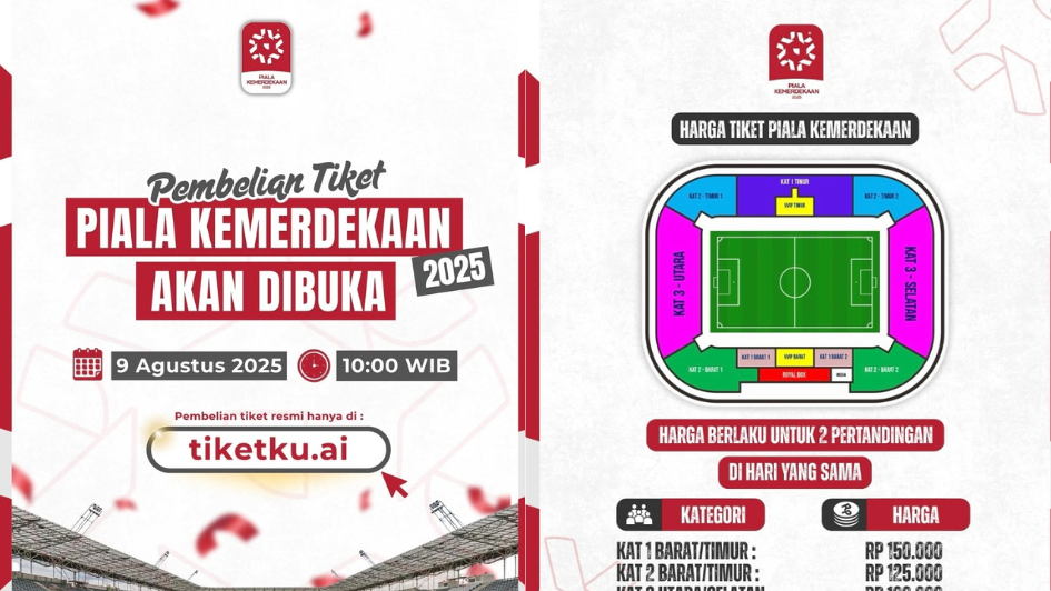 Berikut harga tiket Piala Kemerdekaan 2025