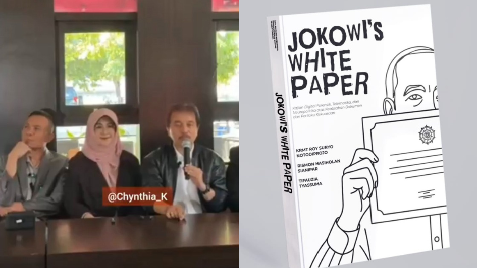 Roy Suryo, Rismon Sianipar, dan Tiffauzia Tiyassuma rilis buku Jokowi's White Paper