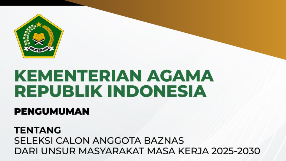 Seleksi Calon Anggota BAZNAS Dibuka