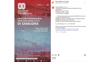 Upacara HUT ke-80 RI di Pantai Baron Gunungkidul