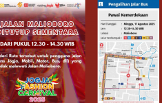 Cek! Pengalihan Arus Lalu Lintas Jogja 17 Agustus 2025, Ada Pawai Kemerdekaan di Jalan Malioboro