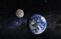 Ilustrasi bumi dan bulan