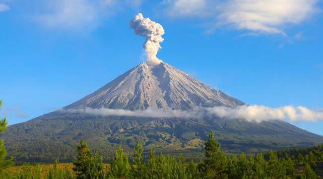 Ilustrasi gunung semeru erupsi