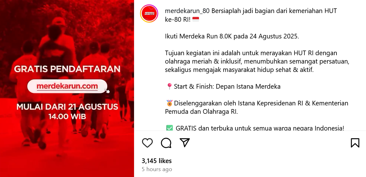 Merdeka Run (Source: Instagram)