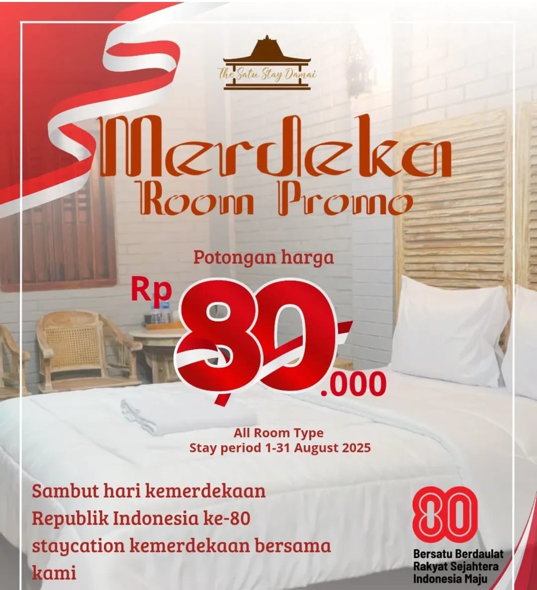 Daftar 10 Promo Hotel di Jogja Agustus 2025 untuk Meriahkan HUT Ke-80 RI, Mulai dari Rp 194 ribuan! 4 The Satu Stay Damai