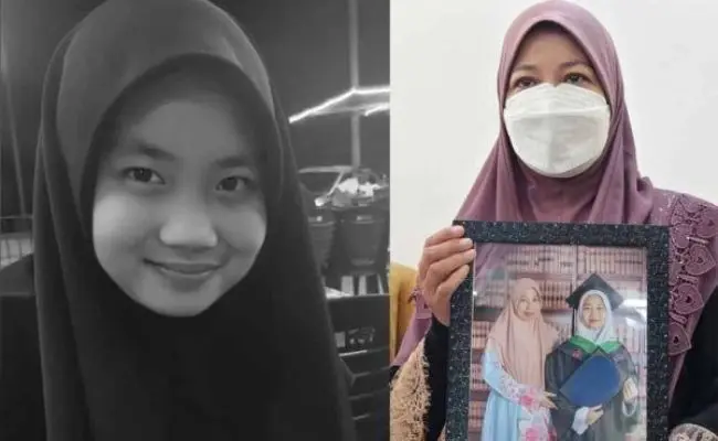 Zara Qairina Mahathir (kiri) dan ibu kandungnya (kanan).