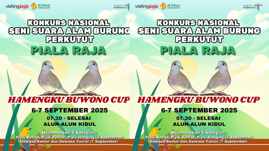 Konkurs Nasional Burung Perkutut di Jogja Weekend 6-7 September 2025