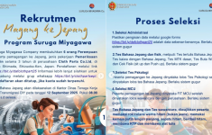 Rekrutmen Magang ke Jepang Program Suruga Miyagawa Dibuka