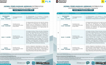 Jadwal Pemadaman Listrik Jogja Hari ini 12 September 2025, Ada 4 Kali Pengerjaan