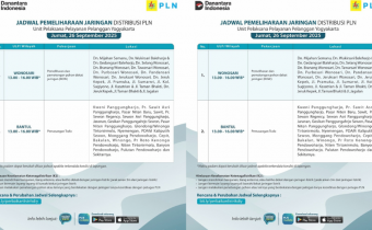 Jadwal Pemadaman Listrik di Jogja Jumat 26 September 2025