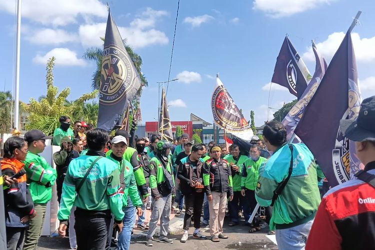 Driver ojol demo di Jakarta (Source: Kompas)