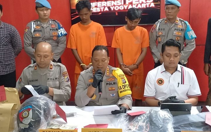 Jumpa pers Polresta Jogja ungkap motif pelaku penyerangan Pos Polisi (Source: Kompas)