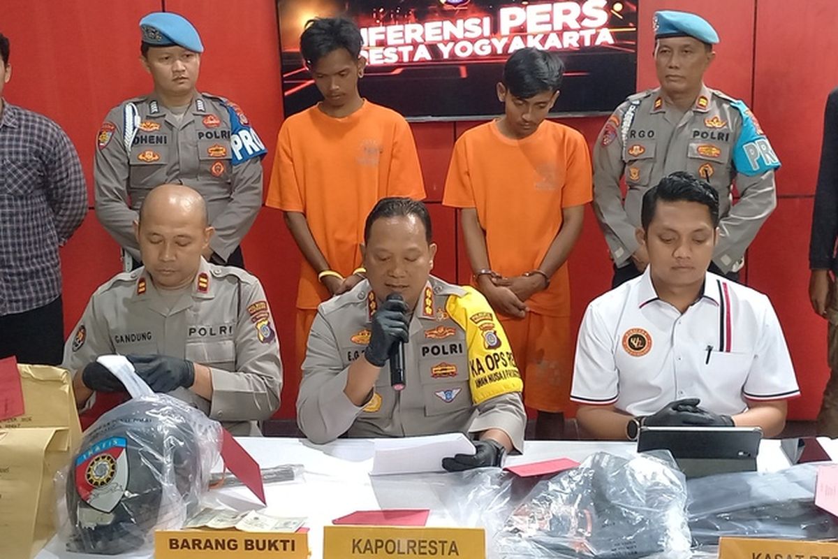 Jumpa pers Polresta Jogja ungkap motif pelaku penyerangan Pos Polisi (Source: Kompas)