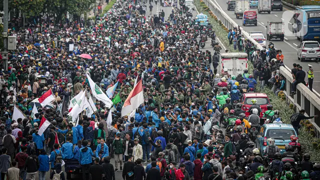 Ilustrasi mahasiswa demo hari ini di Jakarta (Source: Liputan 6)