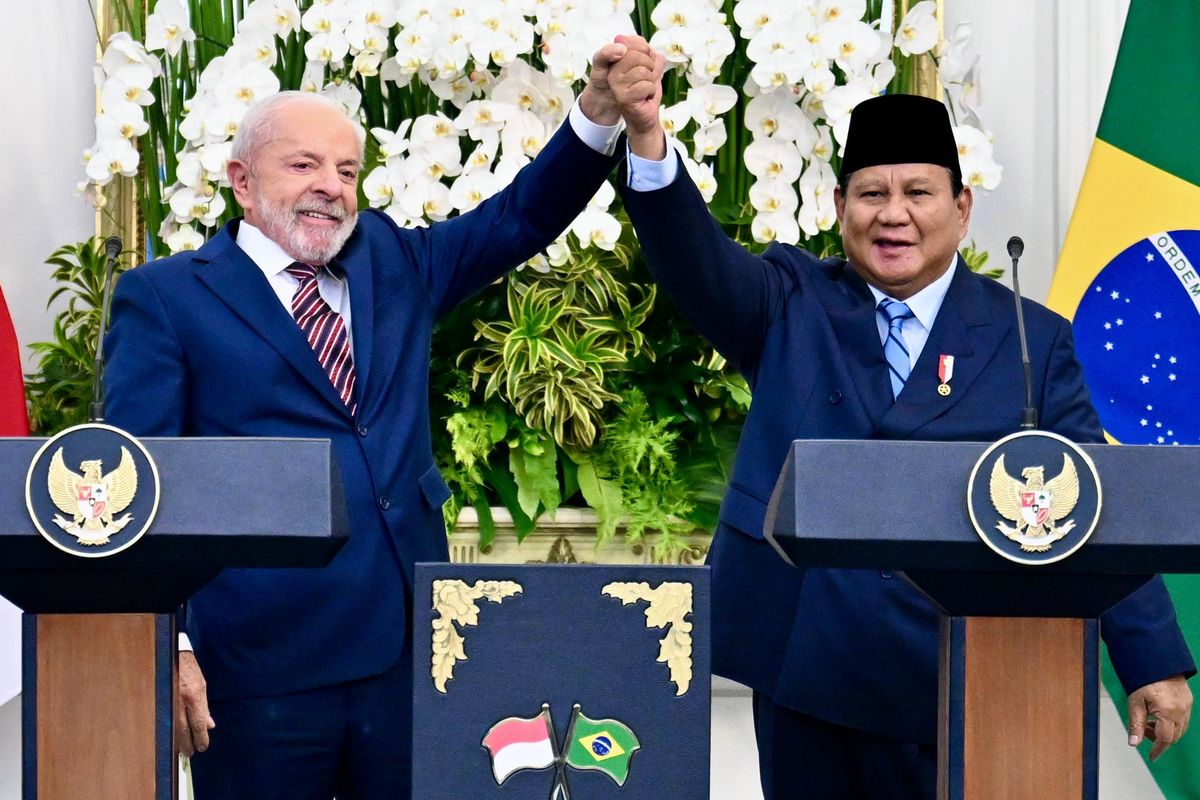 Prabowo Ingin Pererat Hubungan Indonesia–Brasil, Bahasa Portugis Jadi Pelajaran di Sekolah 4 Presiden Brasil Luiz Inaco Lula da Silva dan Presiden Prabowo Subianto (Source: Biro Pers Sekretariat Presiden)